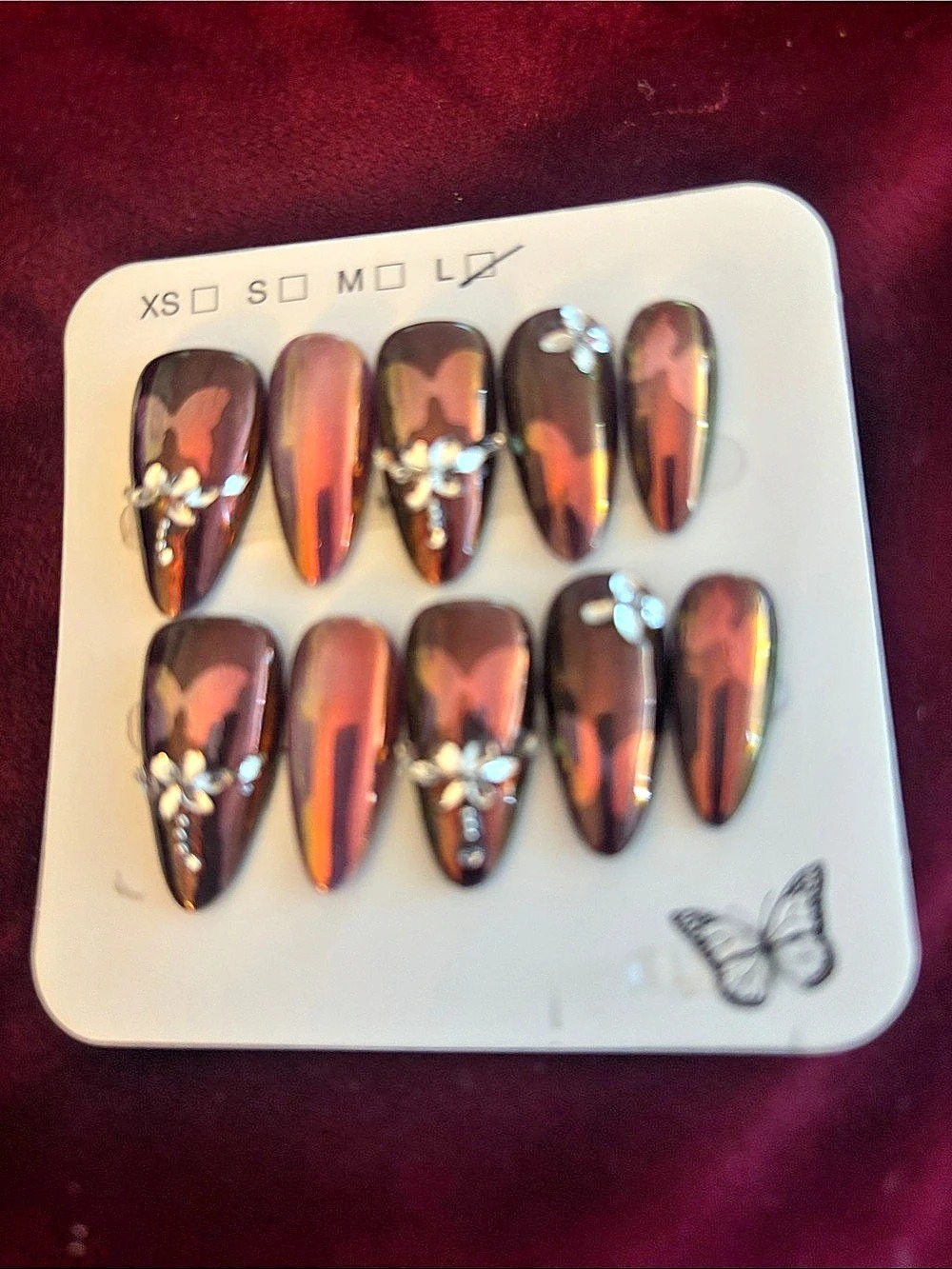 Brown & Black Press-On Nails NWT